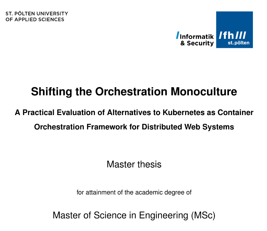 Screenshot of the thesis frontpage